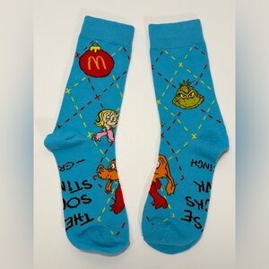 McDonald's Grinch Socks 2025 Christmas Happy Meal Blue These Socks Stink NEW